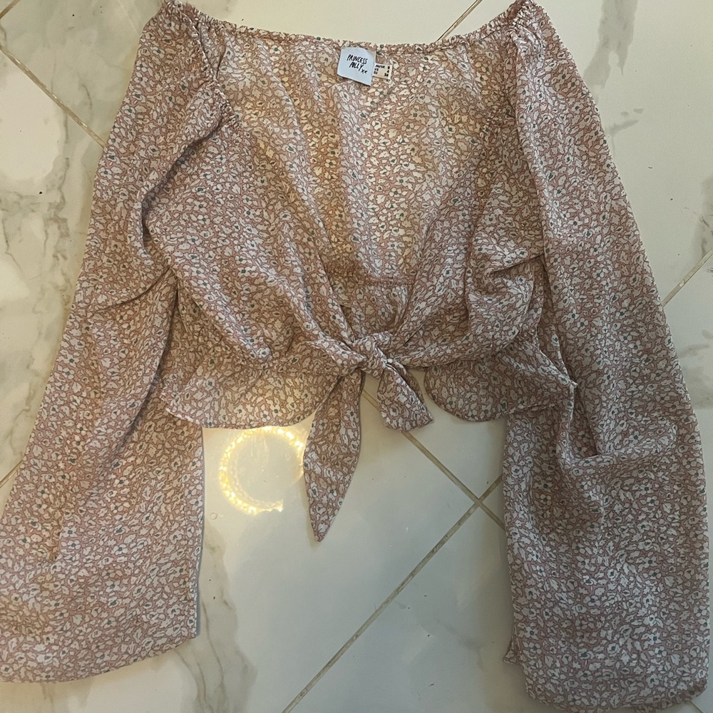Princess Polly Pink and White Floral Top